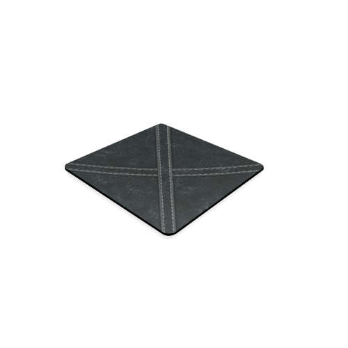 Black Crackling Pattern 'X' Stitching Square Coaster