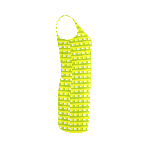 Woven in yellow and green Medea Vest Dress (Model D06)