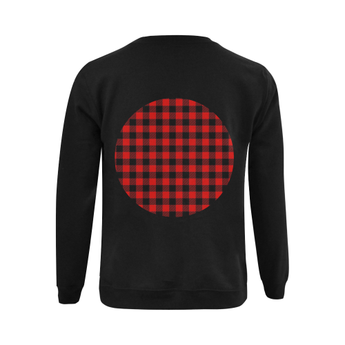 LUMBERJACK Squares Fabric - red black Gildan Crewneck Sweatshirt(NEW) (Model H01)