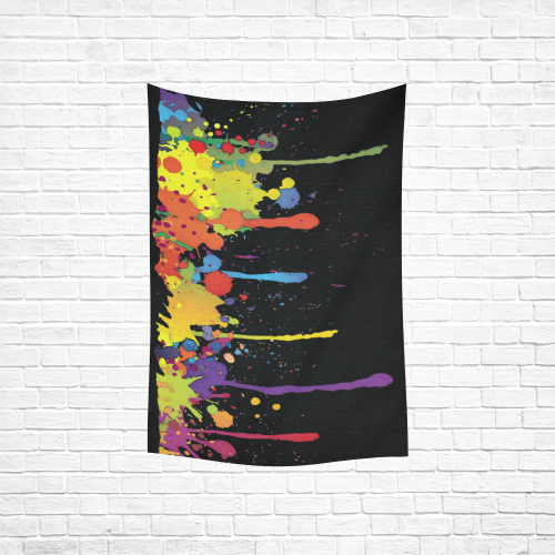 Crazy multicolored running SPLASHES Cotton Linen Wall Tapestry 40"x 60"