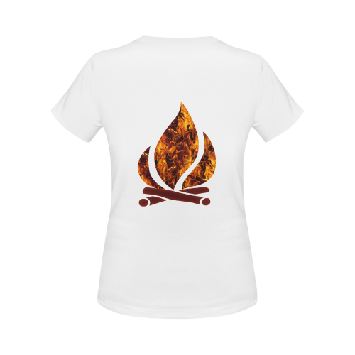 Flaming Campfire Women's Classic T-Shirt (Model T17）