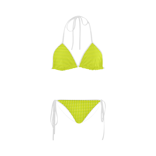 Woven in yellow and green Custom Bikini Swimsuit