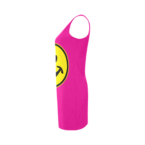 Funny yellow SMILEY for happy people Medea Vest Dress (Model D06)