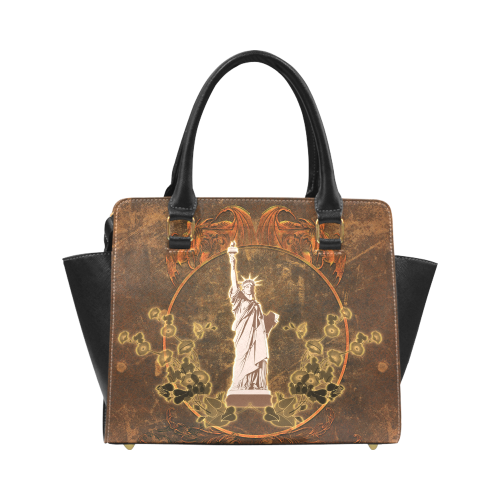 Statue of liberty with flowers Classic Shoulder Handbag (Model 1653)