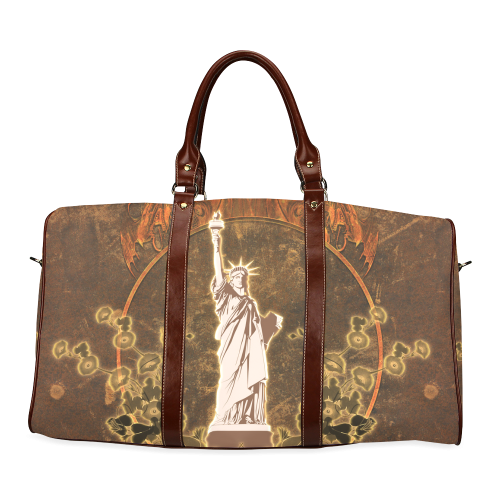 Statue of liberty with flowers Waterproof Travel Bag/Small (Model 1639)