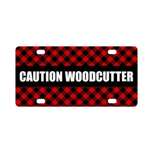 LUMBERJACK fabric squares red black Classic License Plate