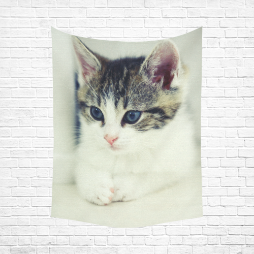 cat picture pet photography animals Cotton Linen Wall Tapestry 60"x 80"