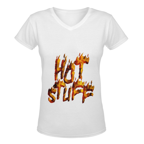 Flaming HOT STUFF Women's Deep V-neck T-shirt (Model T19)