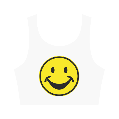 Funny yellow SMILEY for happy people Women's Crop Top (Model T42)