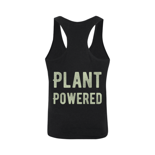 Vegan Plant Powered Think Green Veganism Vintage Plus-size Men's I-shaped Tank Top (Model T32)
