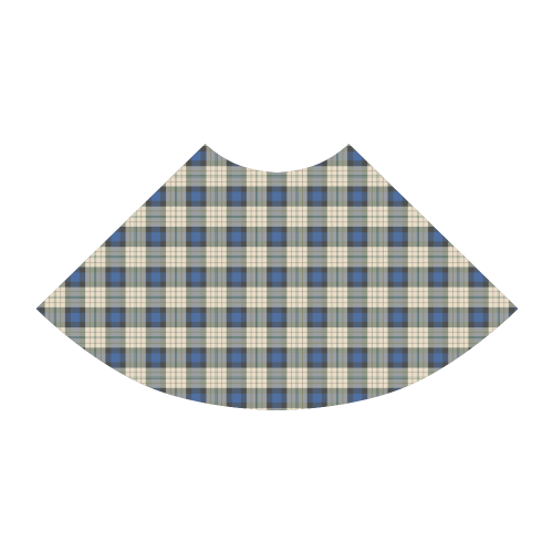 Classic Tartan Squares Fabric - blue beige Atalanta Sundress (Model D04)