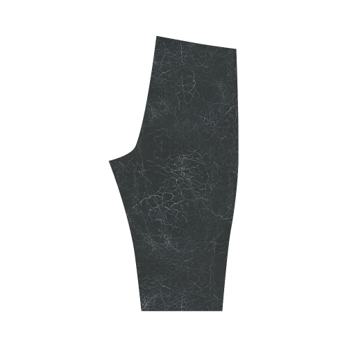 Black Crackling Pattern Hestia Cropped Leggings (Model L03)