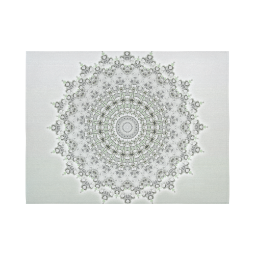 Kaleidoscope Fractal Mandala Grey Green Cotton Linen Wall Tapestry 80"x 60"