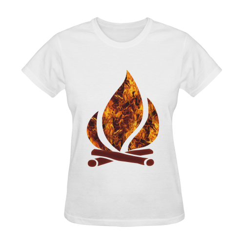 Flaming Campfire Sunny Women's T-shirt (Model T05)