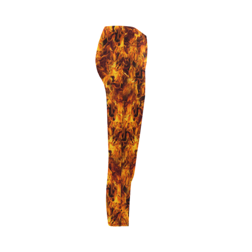 Flaming Fire Pattern Capri Legging (Model L02)