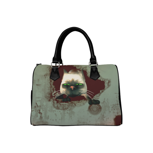 Funny, cute cartoon cat Boston Handbag (Model 1621)