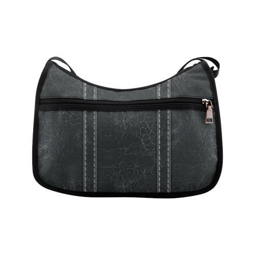 Black  Crackling With Stitching Crossbody Bags (Model 1616)