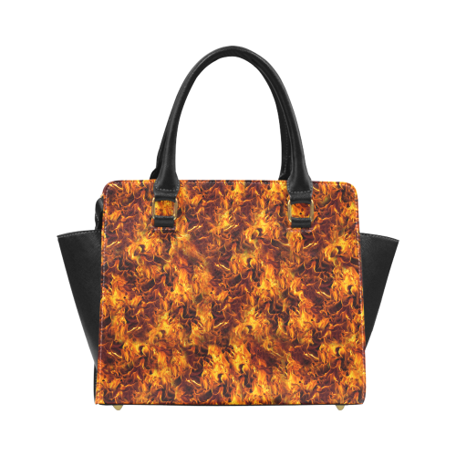 Flaming Fire Pattern Classic Shoulder Handbag (Model 1653)