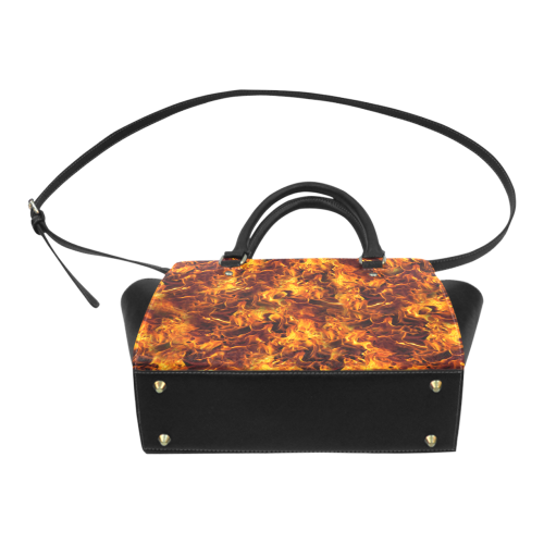 Flaming Fire Pattern Classic Shoulder Handbag (Model 1653)