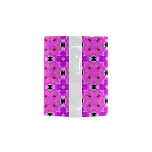Circle Lattice of Floral Pink Violet Modern Quilt White Mug(11OZ)