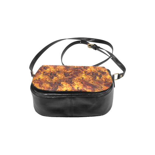 Flaming Fire Pattern Classic Saddle Bag/Small (Model 1648)