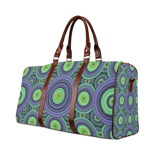 Green and Blue Stitched Waterproof Travel Bag/Small (Model 1639)