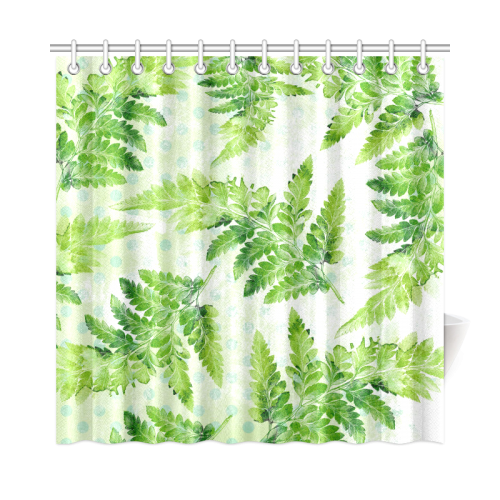 Green Fern Shower Curtain 72"x72"