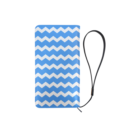 Modern Trendy Pastel Grey Blue Zig Zag Pattern Chevron Men's Clutch Purse （Model 1638）