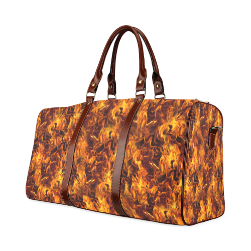 Flaming Fire Pattern Waterproof Travel Bag/Large (Model 1639)