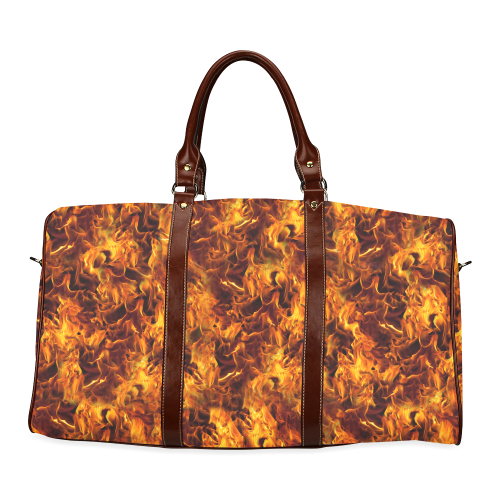 Flaming Fire Pattern Waterproof Travel Bag/Small (Model 1639)