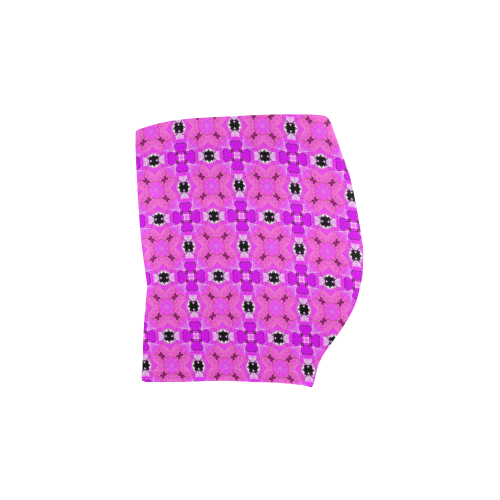 Circle Lattice of Floral Pink Violet Modern Quilt Briseis Skinny Shorts (Model L04)