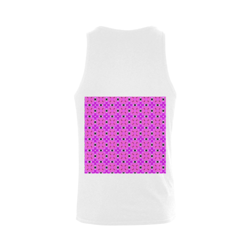 Circle Lattice of Floral Pink Violet Modern Quilt Men's Shoulder-Free Tank Top (Model T33)