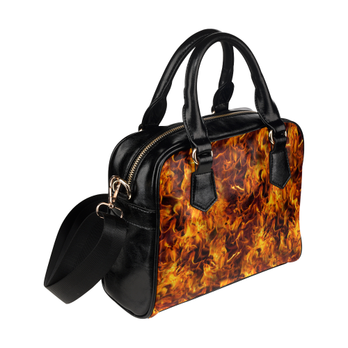 Flaming Fire Pattern Shoulder Handbag (Model 1634)