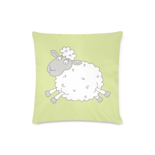 Jumping Sheep Custom Zippered Pillow Case 16"x16"(Twin Sides)