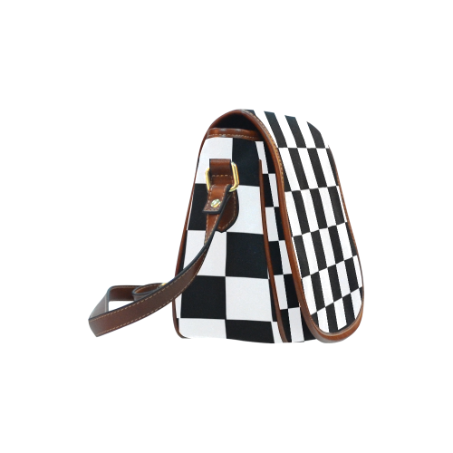 Chequered Chess Saddle Bag/Small (Model 1649) Full Customization