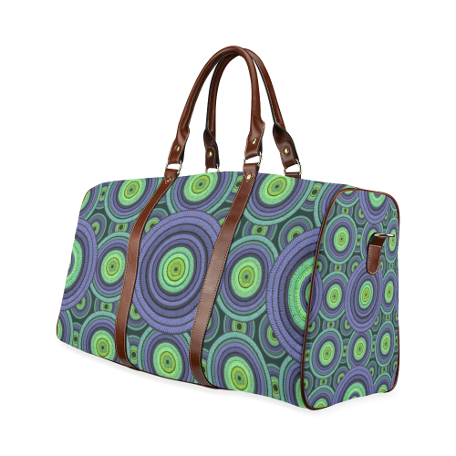 Green and Blue Stitched Waterproof Travel Bag/Small (Model 1639)