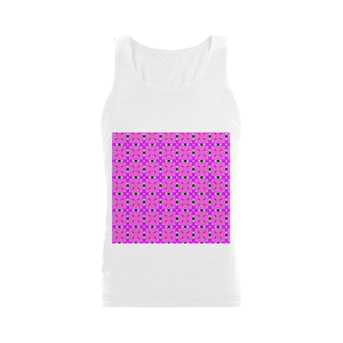 Circle Lattice of Floral Pink Violet Modern Quilt Plus-size Men's Shoulder-Free Tank Top (Model T33)