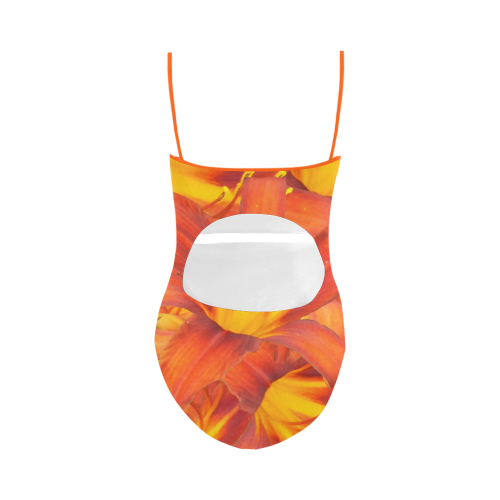 Orange Daylilies Strap Swimsuit ( Model S05)