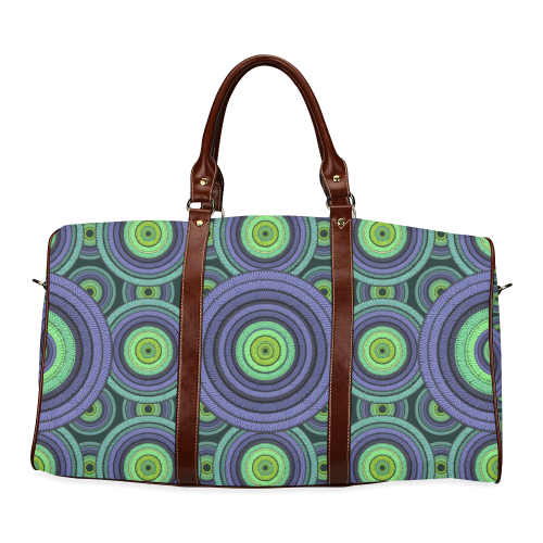 Green and Blue Stitched Waterproof Travel Bag/Large (Model 1639)