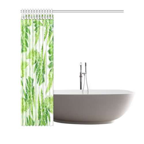 Green Fern Shower Curtain 72"x72"