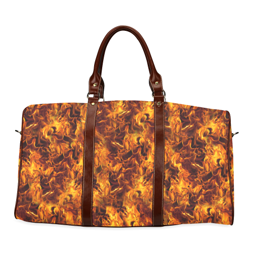 Flaming Fire Pattern Waterproof Travel Bag/Large (Model 1639)