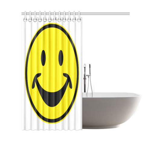 Funny yellow SMILEY for happy people Shower Curtain 69"x70"