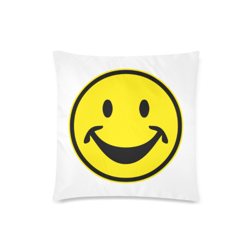Funny yellow SMILEY for happy people Custom Zippered Pillow Case 18"x18" (one side)