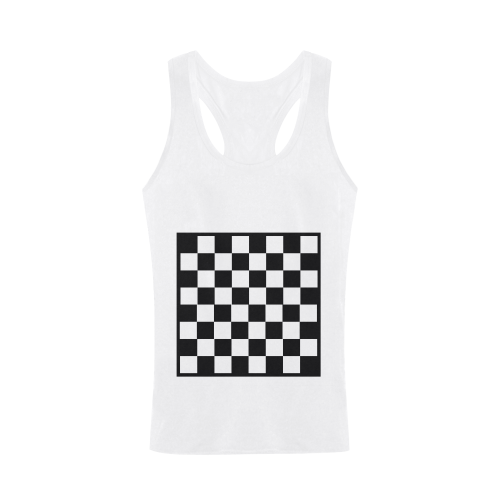 Chequered Chess Plus-size Men's I-shaped Tank Top (Model T32)