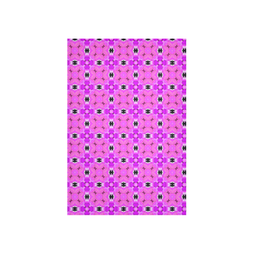 Circle Lattice of Floral Pink Violet Modern Quilt Cotton Linen Wall Tapestry 40"x 60"