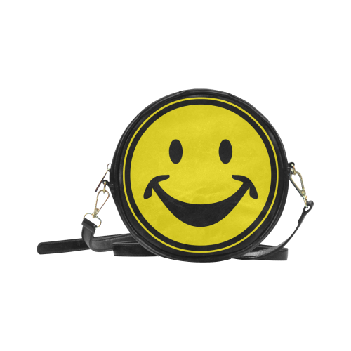 Funny yellow SMILEY for happy people Round Sling Bag (Model 1647)