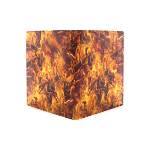 Flaming Fire Pattern Men's Leather Wallet (Model 1612)