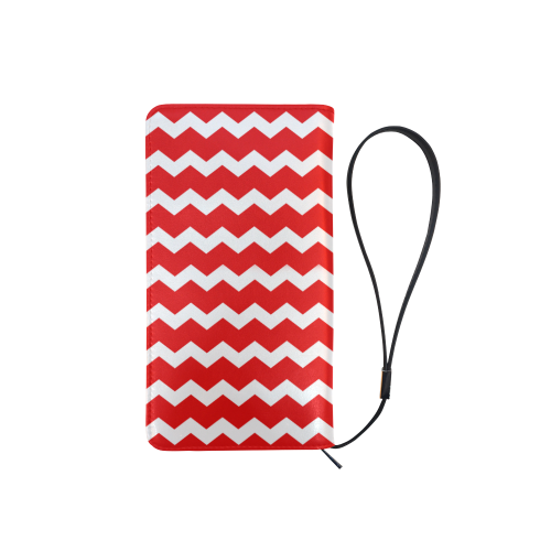 Modern Trendy Pastel Grey Red Zig Zag Pattern Chevron Men's Clutch Purse （Model 1638）