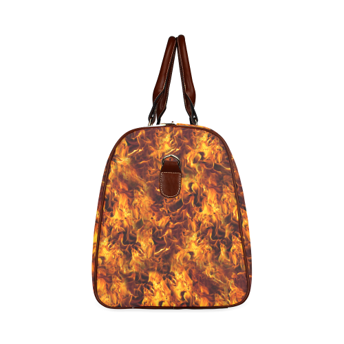 Flaming Fire Pattern Waterproof Travel Bag/Large (Model 1639)