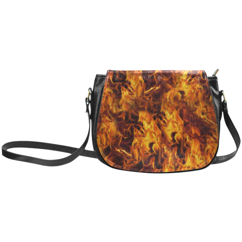 Flaming Fire Pattern Classic Saddle Bag/Large (Model 1648)